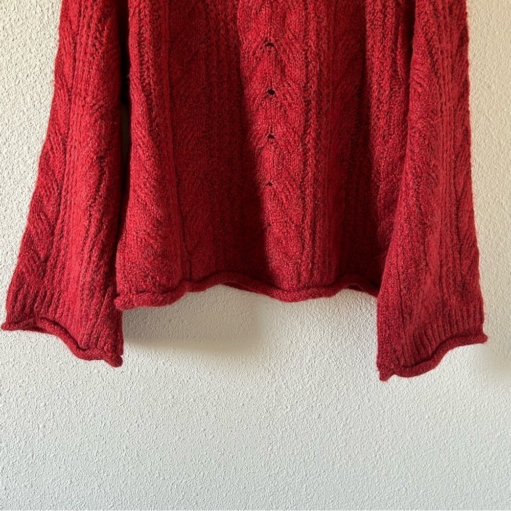Universal Thread Women’s Knit Sweater Large Burnt Burgundy Flare Sleeves Boho - Picture 13 of 13